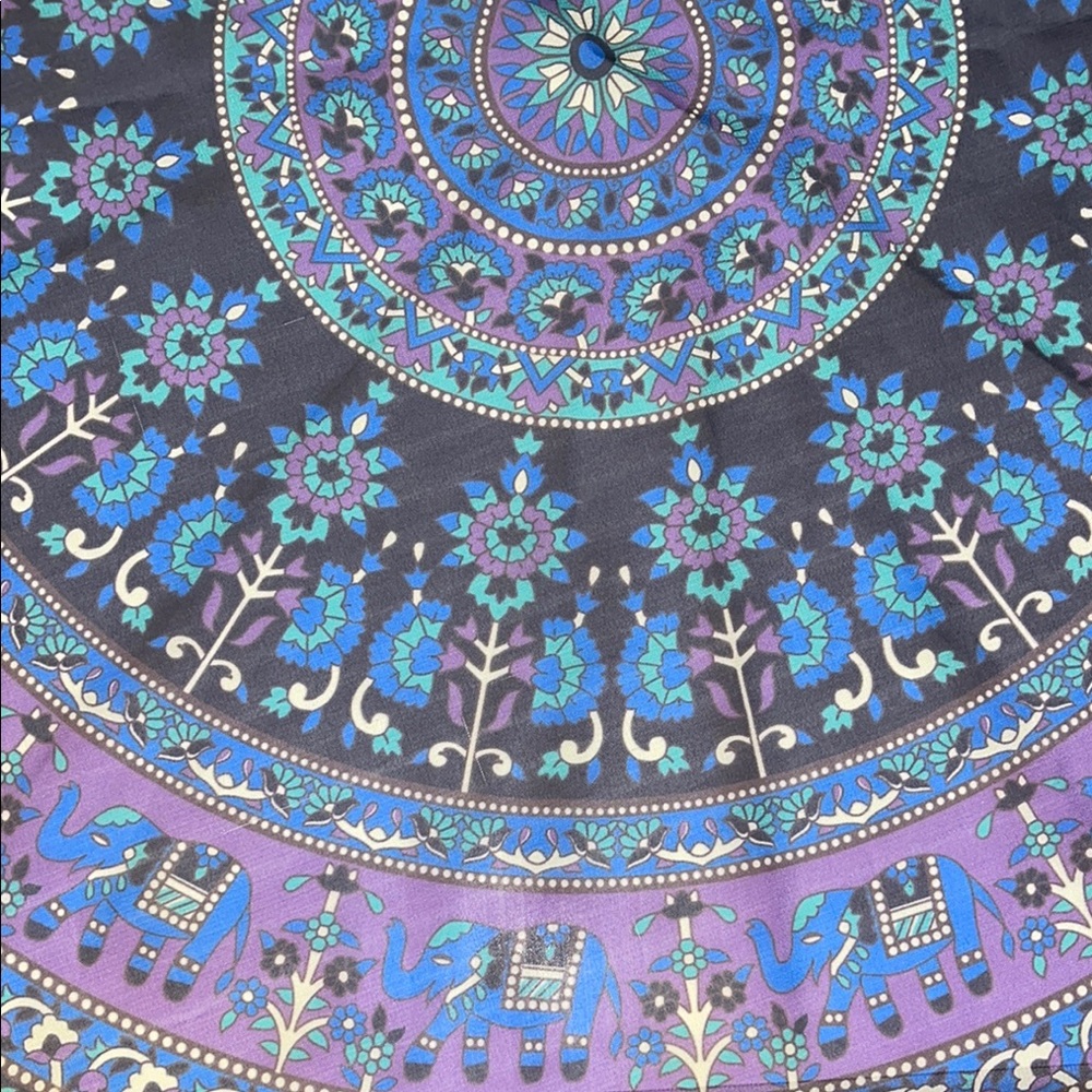 Bohemian Elephant Mandala circular material